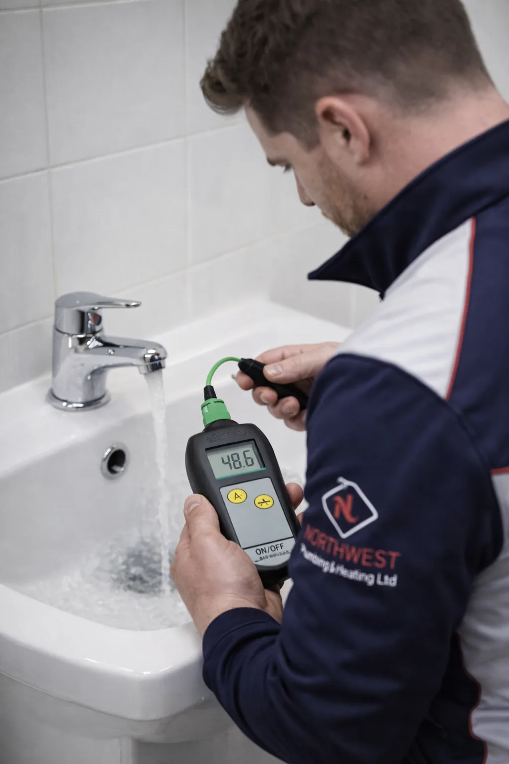 Water sample and temperature testing on site
